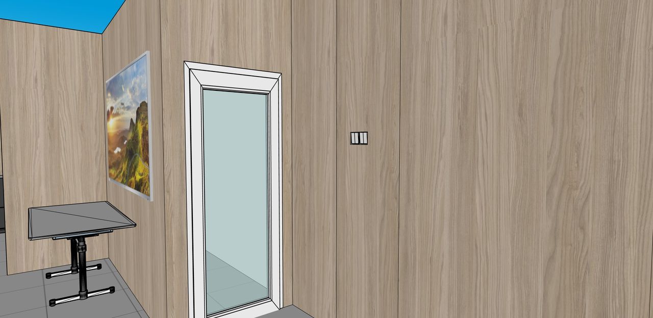 Pintu kaca dan saklar