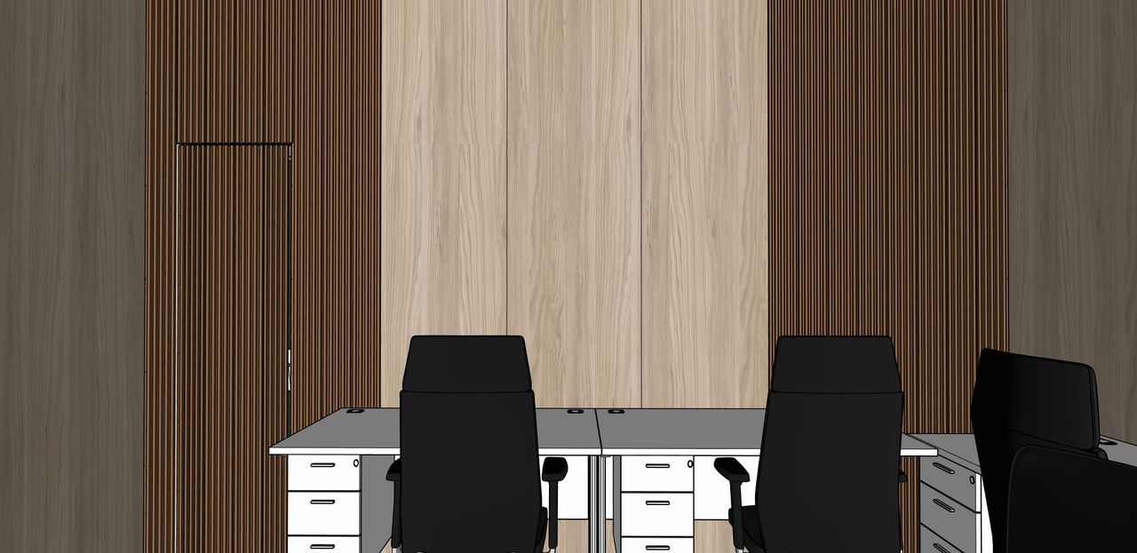 Dinding barat dengan panel slat