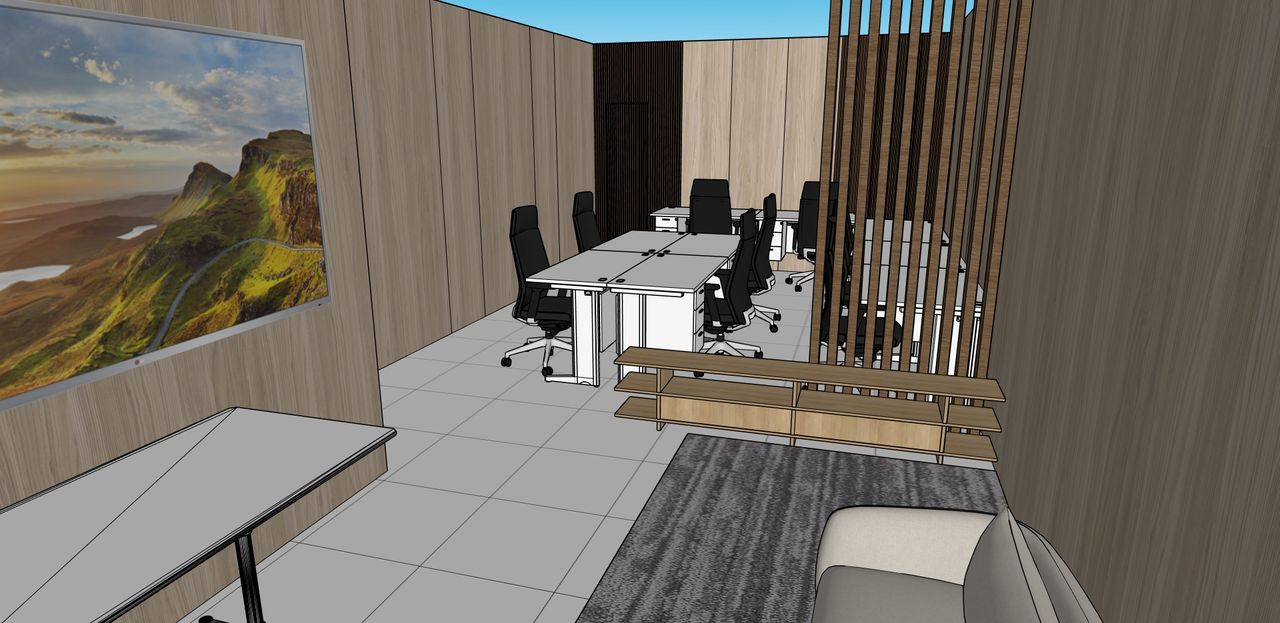 Perspektif dari lounge ke ruang kerja