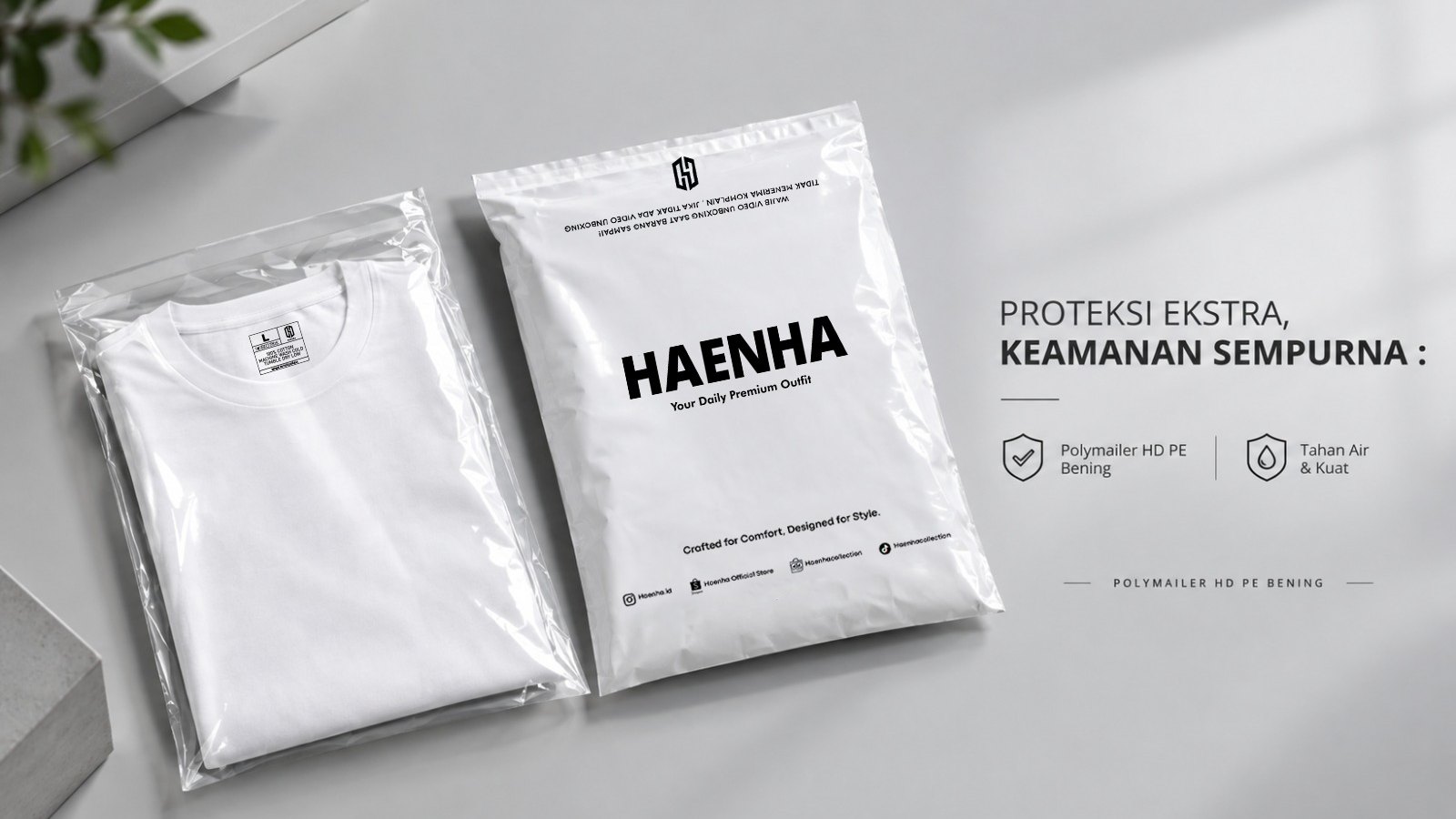Banner Haenha polymailer proteksi ekstra
