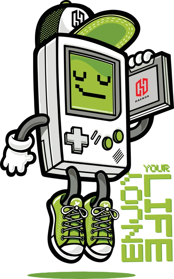 Desain kaos: maskot Game Boy