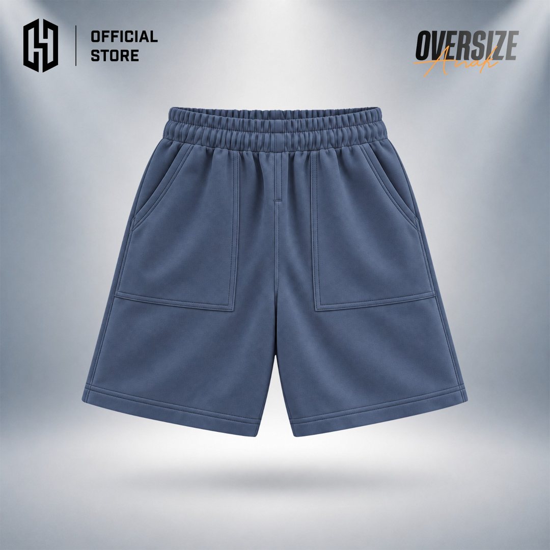Celana pendek oversize anak biru